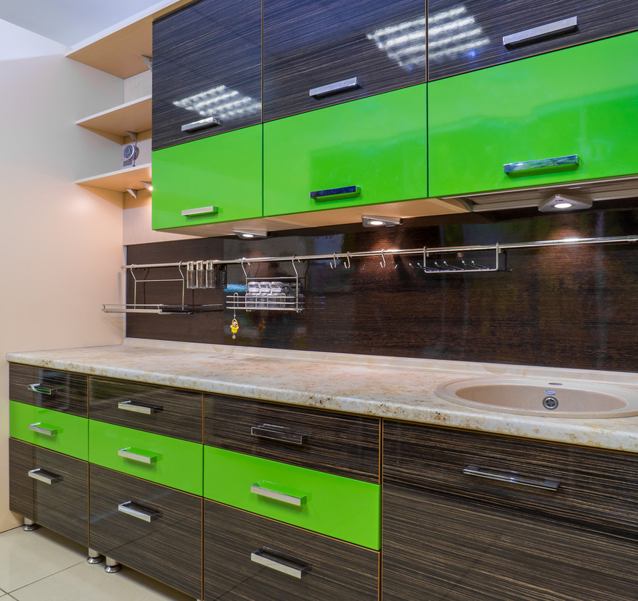 Купить зеленую кухню-Кухня из пластика «Модель 55»-фото4