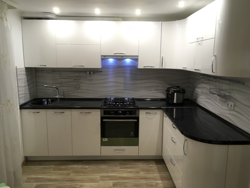 Белый кухонный гарнитур-Кухня МДФ в ПВХ «Модель 311»-фото4