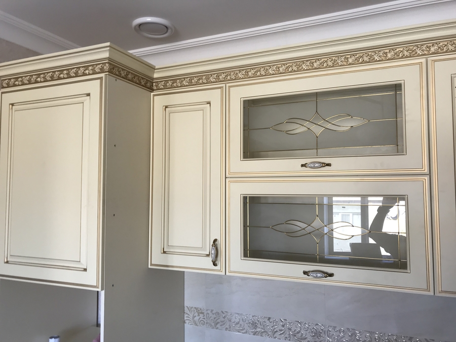 Белый кухонный гарнитур-Кухня МДФ в эмали «Модель 487»-фото8