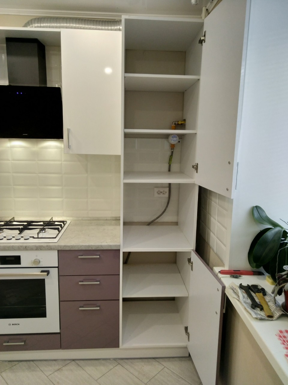 Белый кухонный гарнитур-Кухня МДФ в ПВХ «Модель 544»-фото6