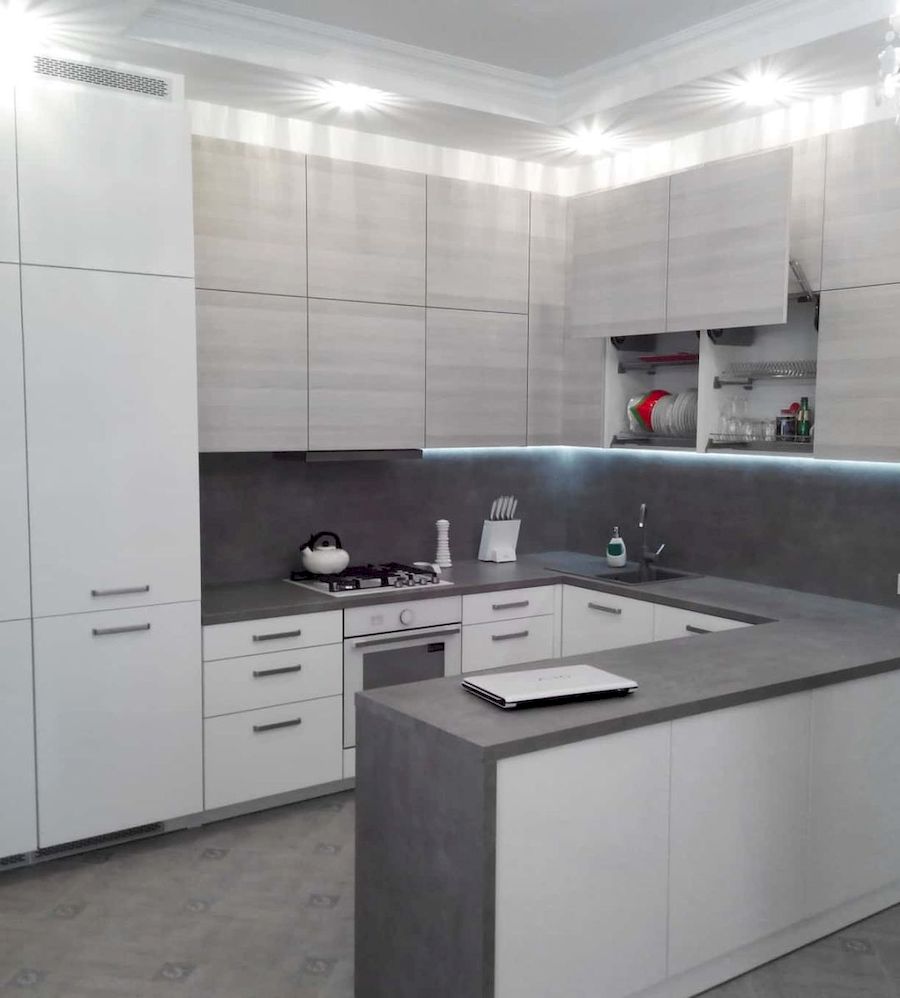 Белый кухонный гарнитур-Кухня из ЛДСП «Модель 650»-фото1