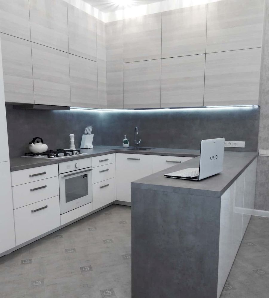 Белый кухонный гарнитур-Кухня из ЛДСП «Модель 650»-фото2