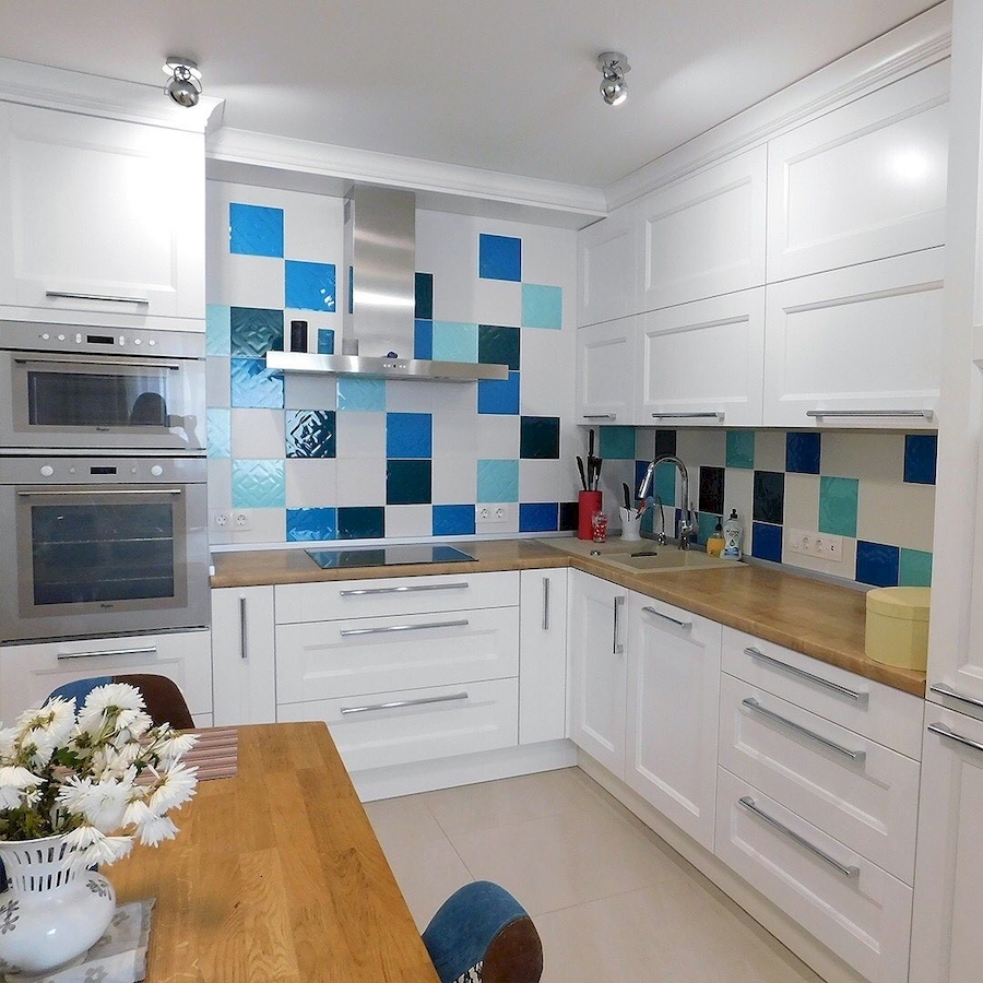 Белый кухонный гарнитур-Кухня МДФ в эмали «Модель 591»-фото2
