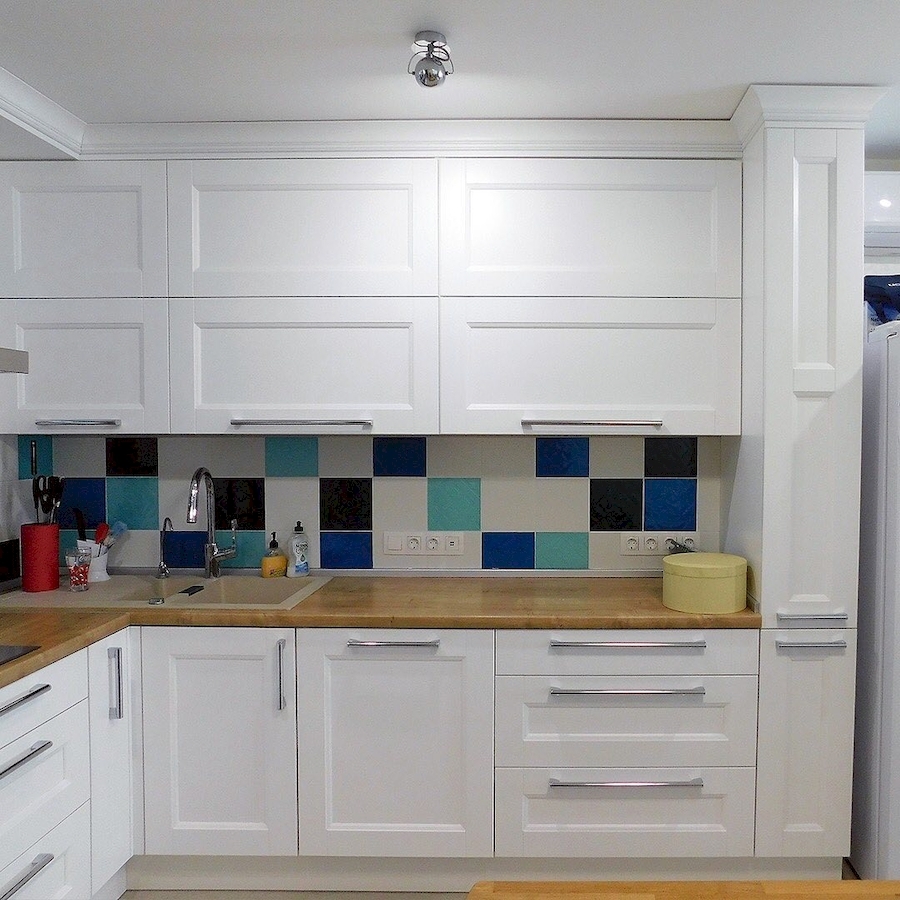 Белый кухонный гарнитур-Кухня МДФ в эмали «Модель 591»-фото4
