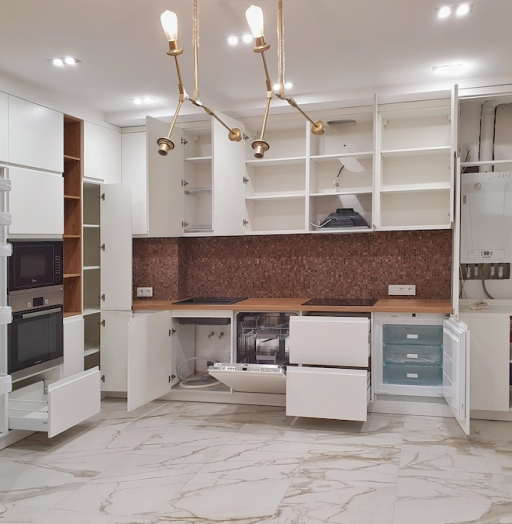 Белый кухонный гарнитур-Кухня МДФ в эмали «Модель 743»-фото9