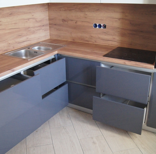 Белый кухонный гарнитур-Кухня МДФ в эмали «Модель 230»-фото7