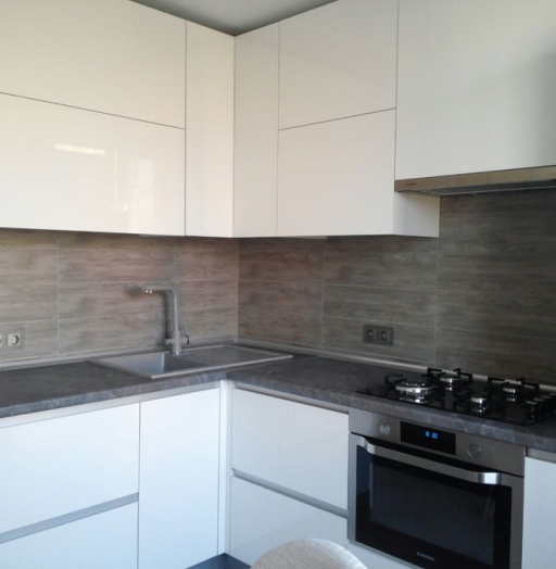 Белый кухонный гарнитур-Кухня из пластика «Модель 361»-фото5