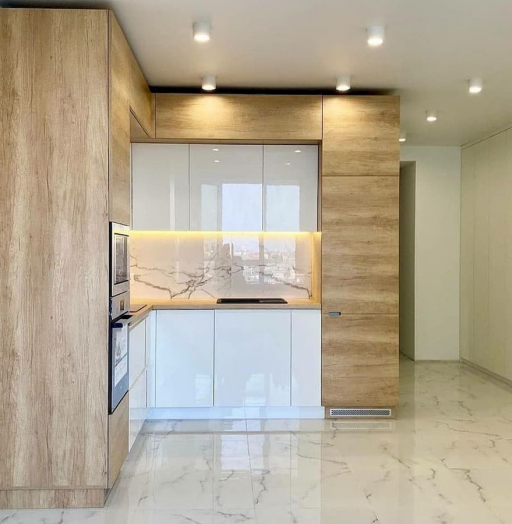 Белый кухонный гарнитур-Кухня из пластика «Модель 682»-фото9